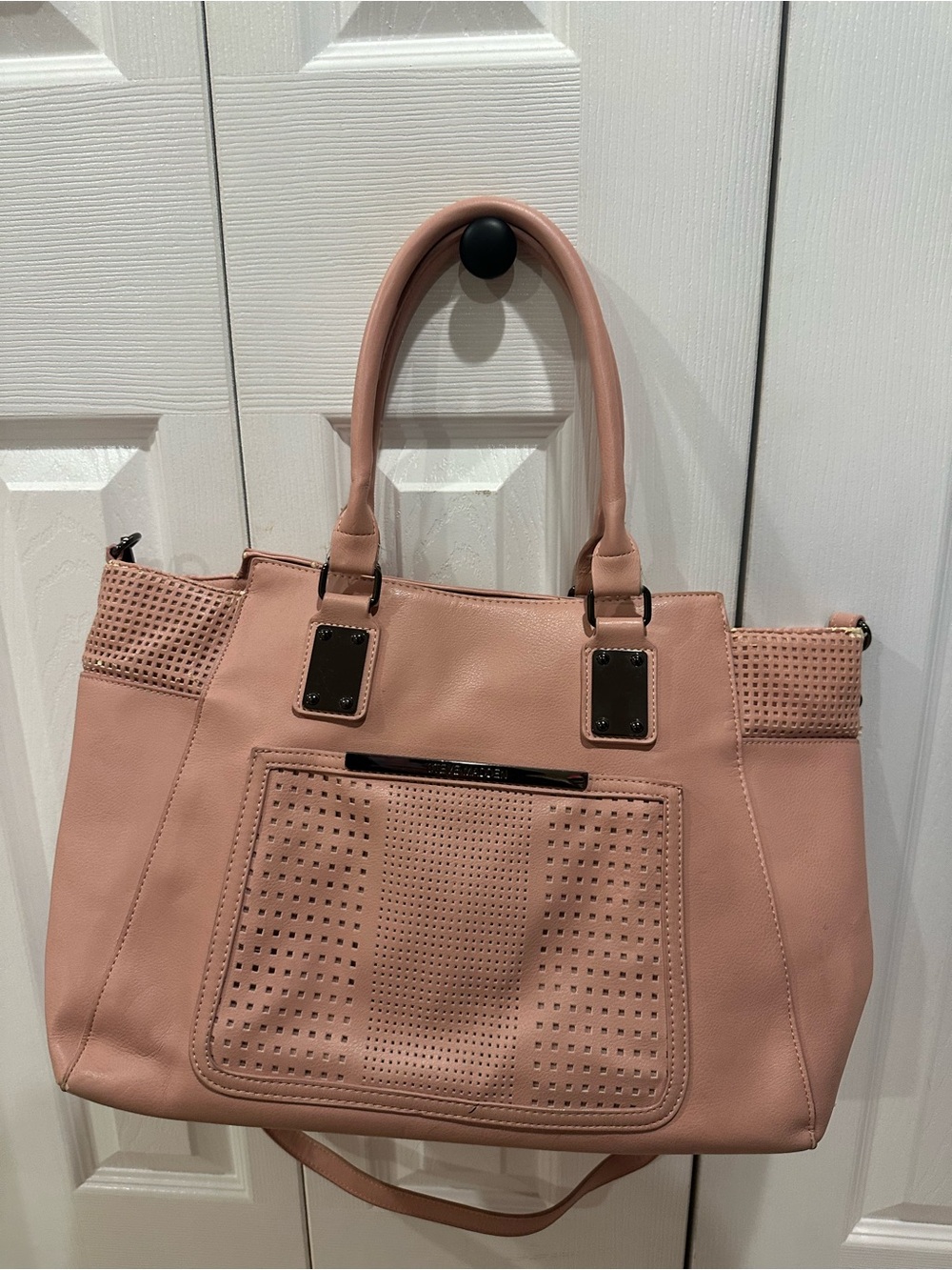 Steve Madden Perforated Tote in Dusty Rose